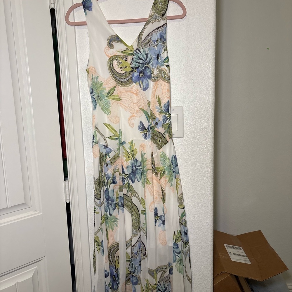 Robbie Bee Paisley Maxi Dress - Blue & Green Print - Picture 4 of 4